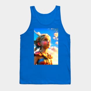 Elf girl looking at the sun Tank Top